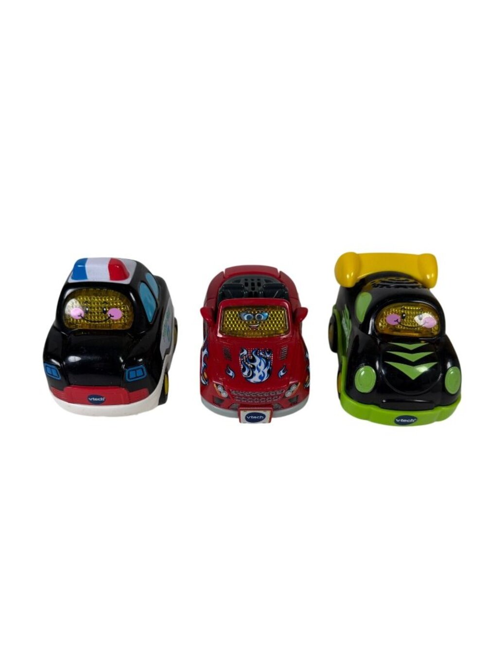 VTech Go! Go! Smart Wheels Race Car Vehicles Toy Lot Red Cop Police Green Tested
